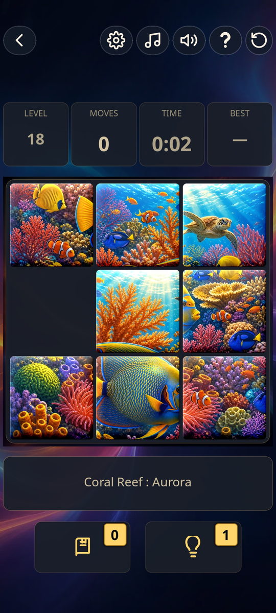 TileScape GAP mechanic on a 3x3 tile grid