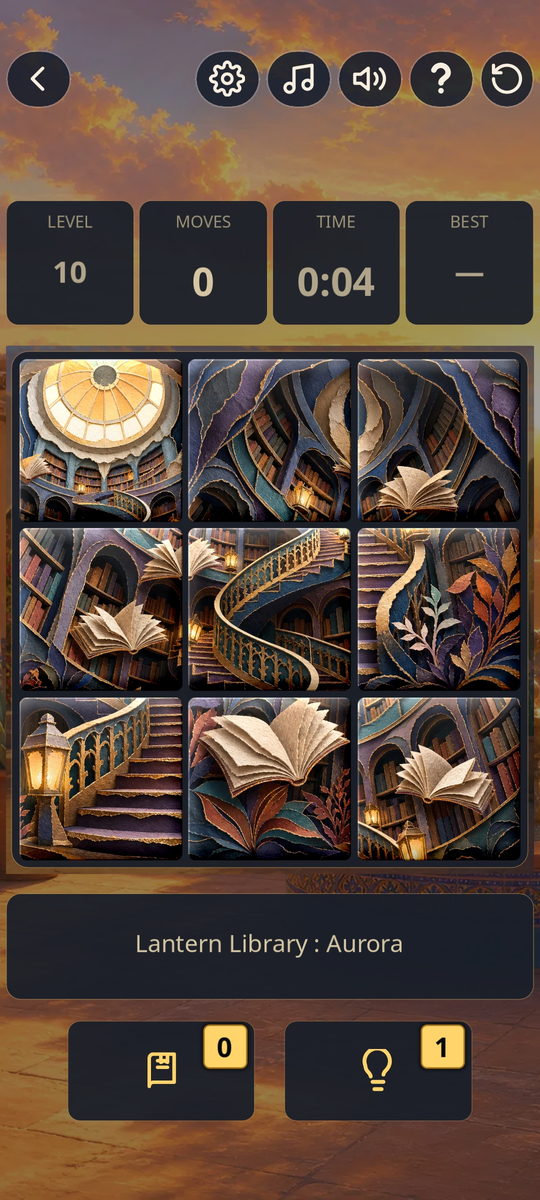 TileScape SHIFT mechanic showing a photograph after a row move